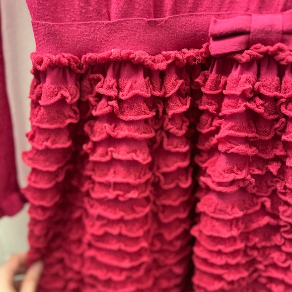 RED Valentino Long-Sleeve Ruffle-Skirt Dress, Fuchsia - Picture 11 of 15
